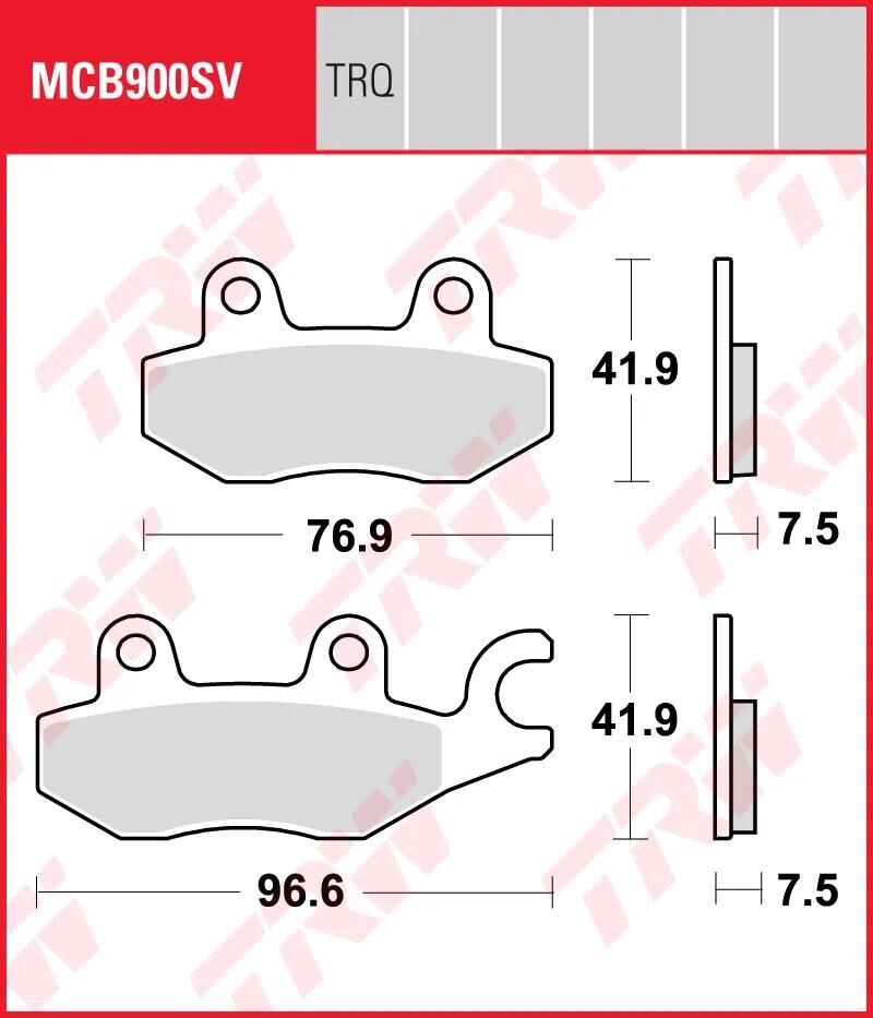 Trw Brake Pad MCB 900 SV Sinterato Metal