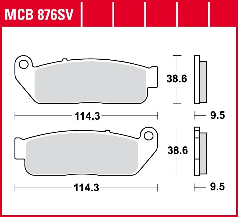 Trw Brake Pad MCB 876 SV Sinterato Metal