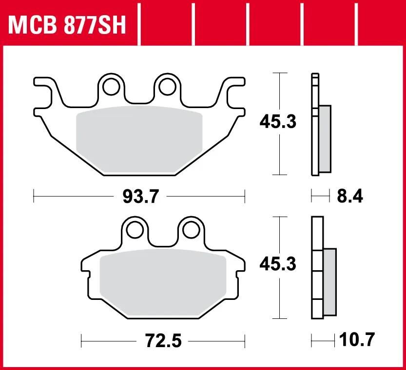 Trw Frake Pad MCB 877 Shinteted Metal