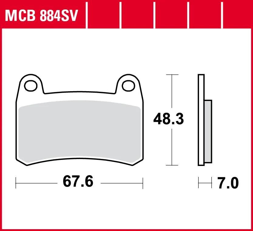 Trw Brake Pad MCB 884 SV Sinterato Metal