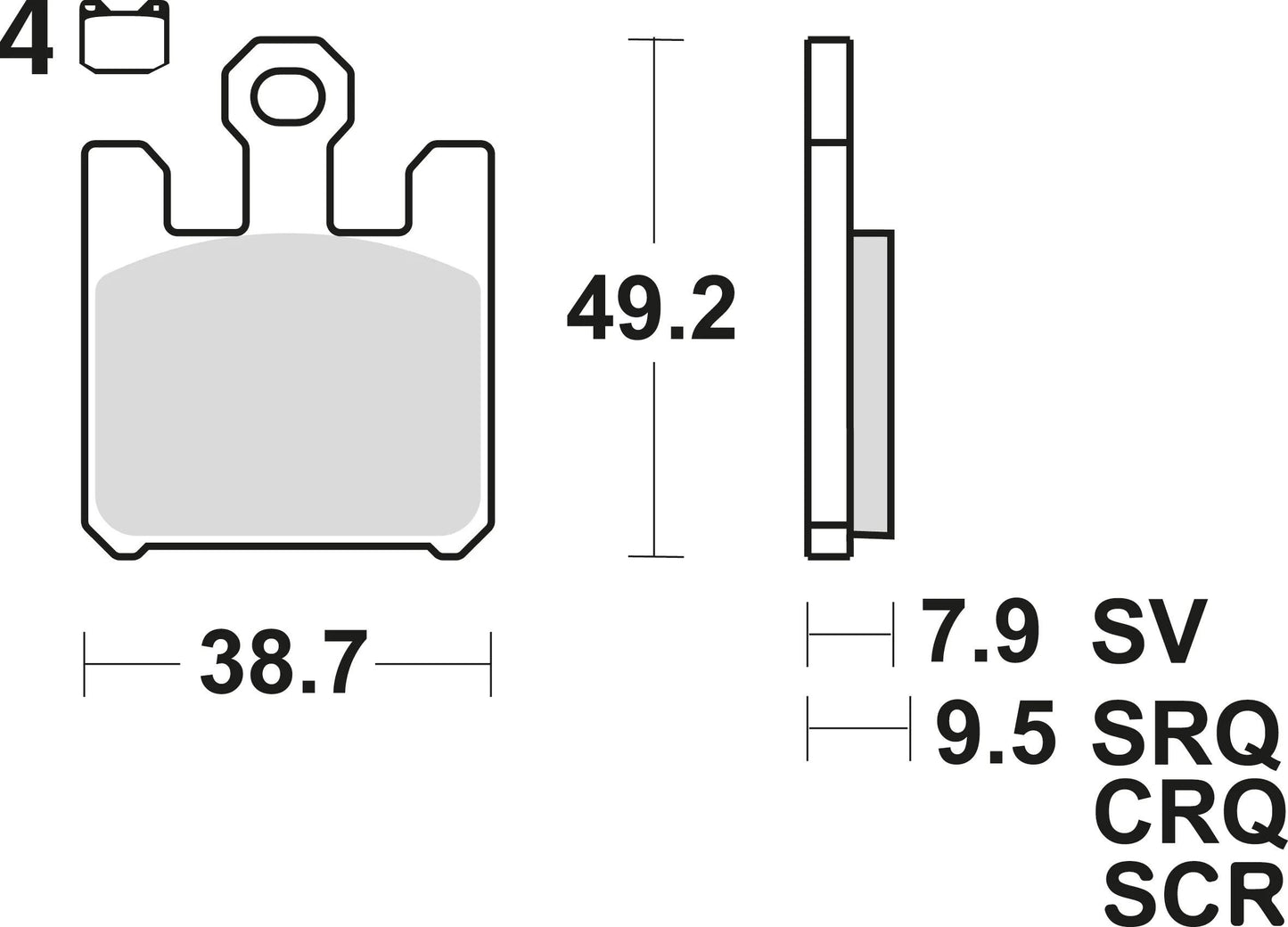 Trw remblokken mcb 742 brake pads sinter mcb 742 trq
