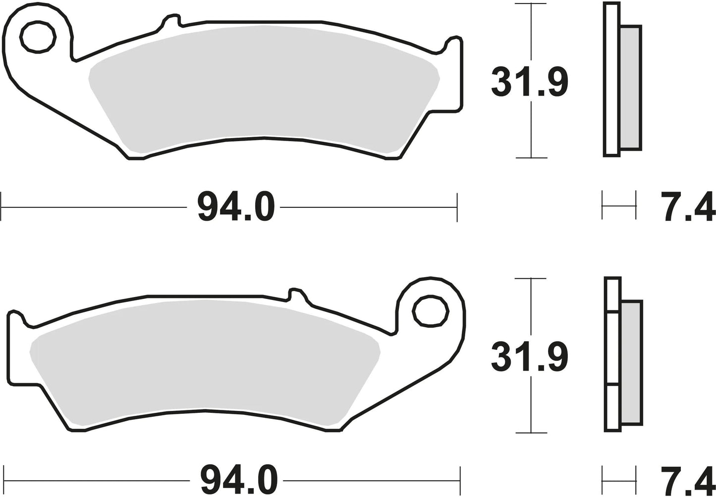 Trw remblokken mcb 574 brake pads sinter mcb 574 rsi