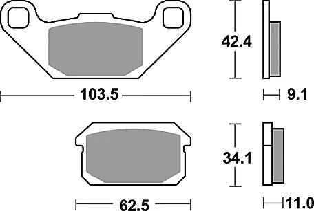 Trw Brake Pad MCB 805 SI Sinterato Metal