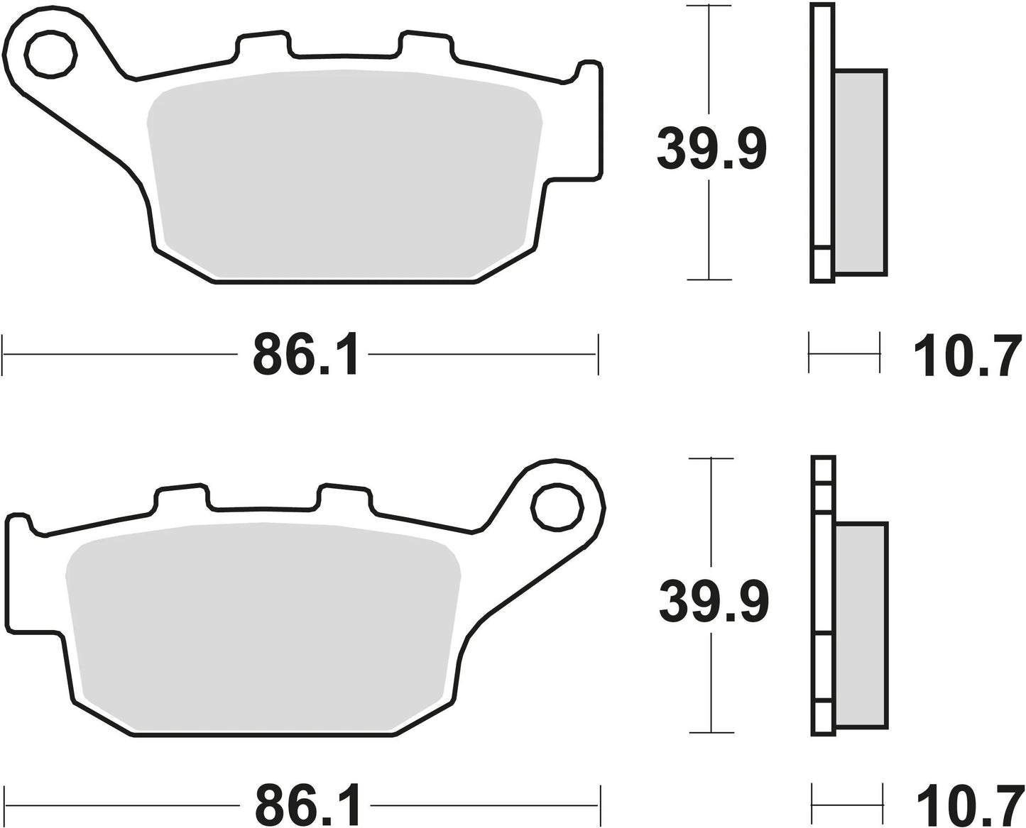 Trw Brake Pad MCB 585 SRM Sinterato Metal