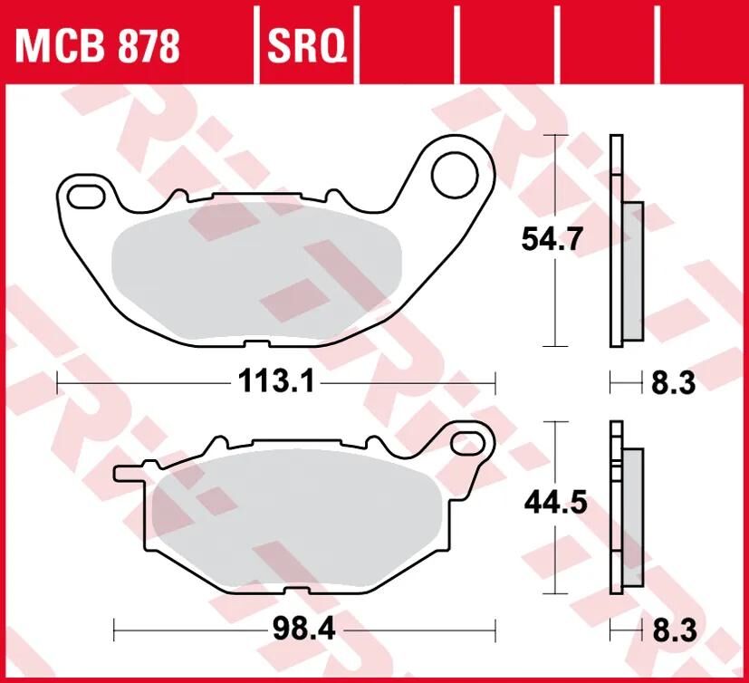 Trw remblokken mcb 878 brake pads sinter mcb 878 trq