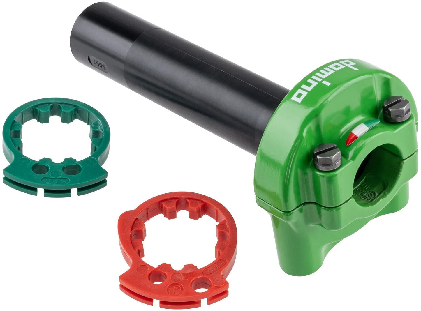 Domino gasgriffarmatur xm2 throttle grips alu green 2-train xm2