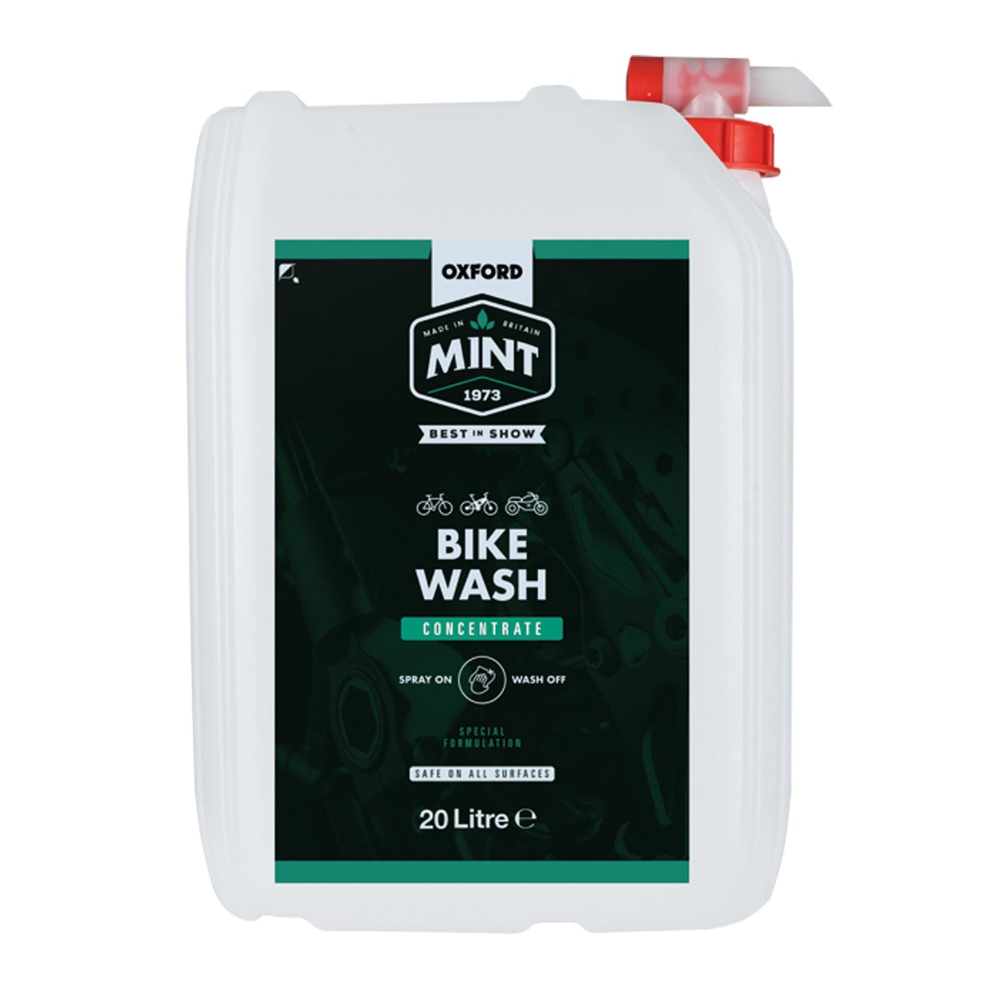 Stazione di ricarica per lavaggio bici Oxford concentrato alla menta. set dispenser oxford detergente per moto oc107