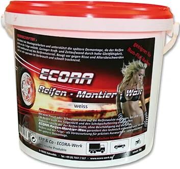 Cera de montaje de neumáticos Ecora White 5 kg de 5 kg de cubo