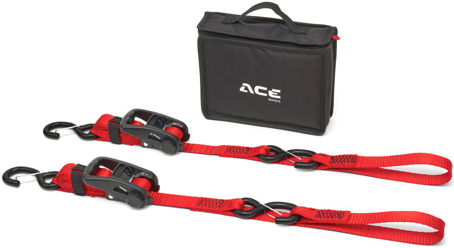 Acebikes Ace Bikes Cricchetto Premium Set di cinghie di tensione Set di cinghie di ancoraggio Acebike Cricchetto Premium