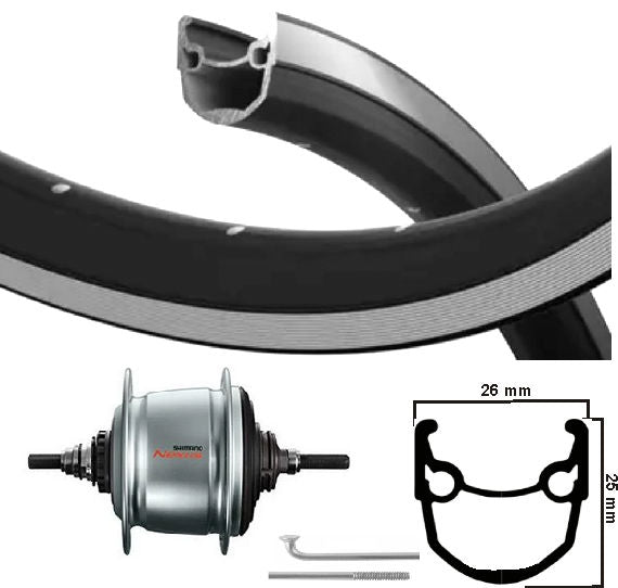 Ruota posteriore kgs 28 pollici (622) Velg Stratos SW Zil Nexus 8 Rollerbrake