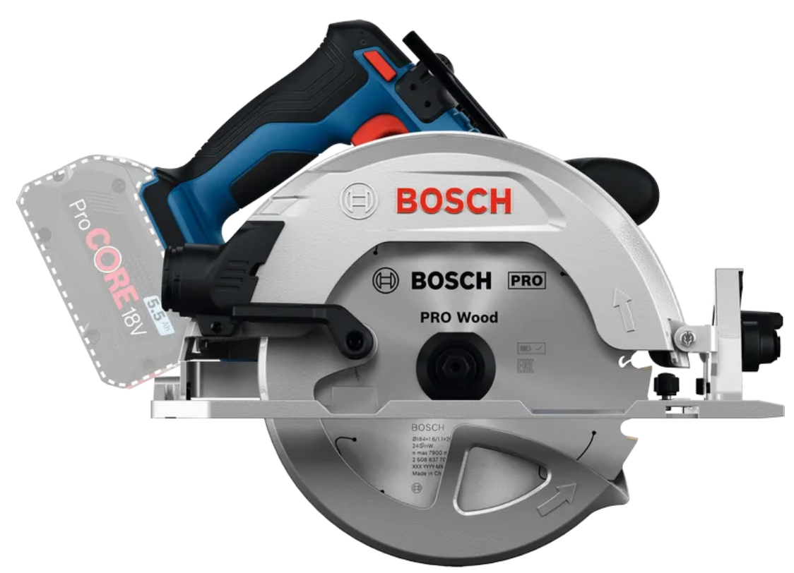 Sierra circular inalámbrica profesional bosch gks 18v-68-2 azul | excluyendo batería y cargador - 06016d0000