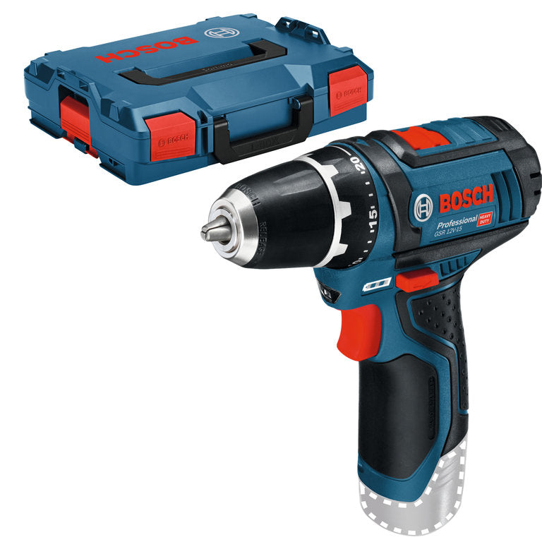 Taladro atornillador inalámbrico bosch gsr 12v-15 azul | sin pilas ni cargador | en l-boxx - 060186810d