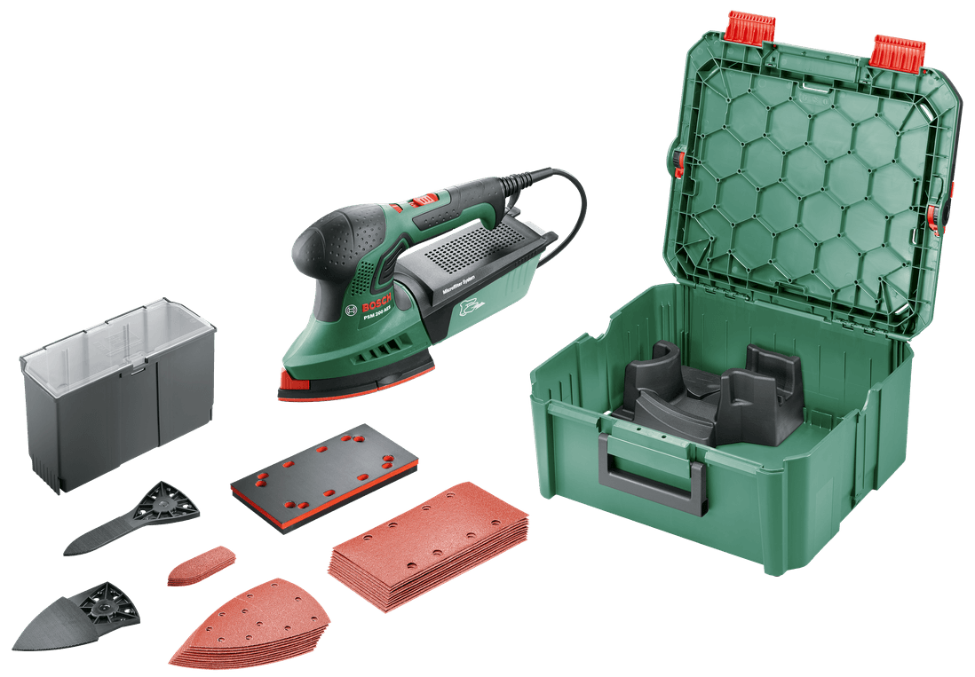 Bosch verde psm 200 aes | lijadora múltiple + caja del sistema | 200w | incluido accesorios - 06033b6002