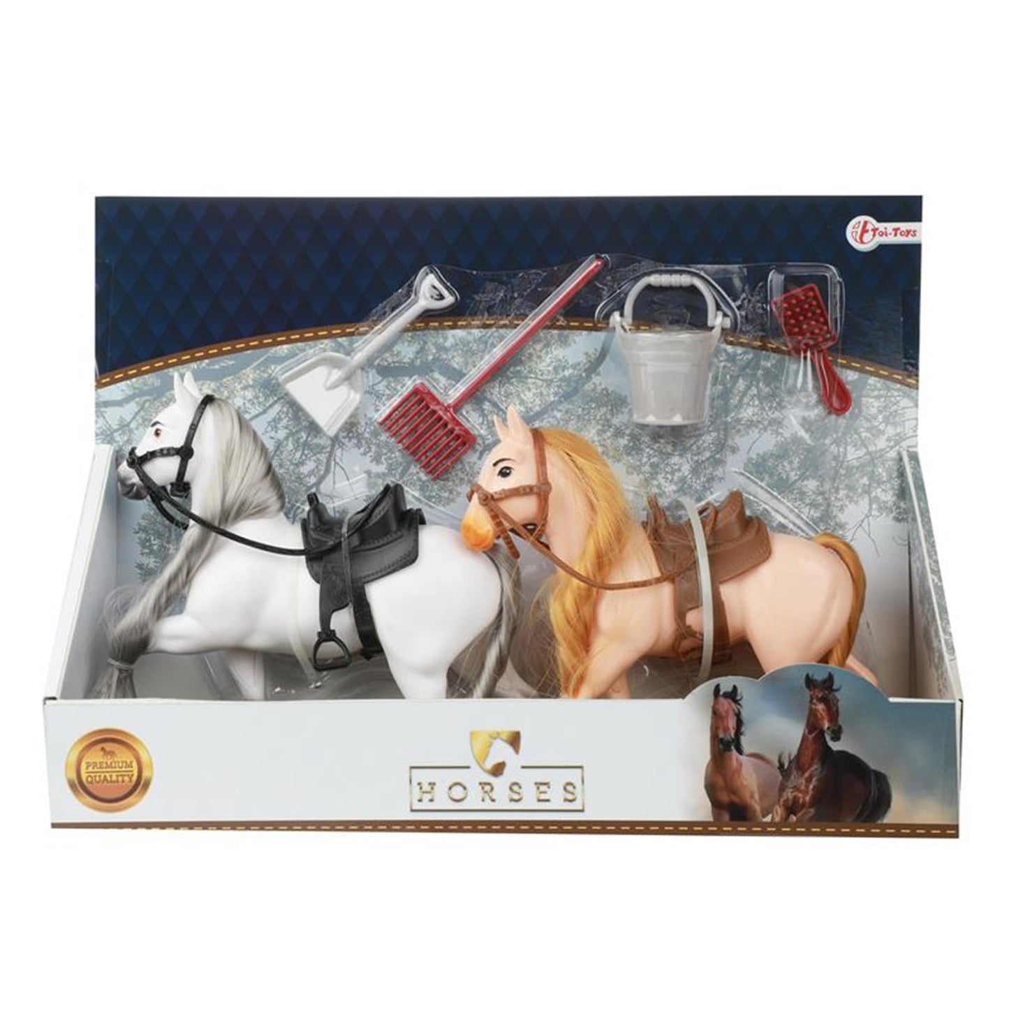 Toi-toys toi juguetes caballos 2 caballos + accesorios