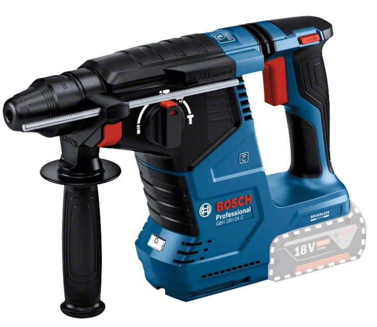 Taladro percutor inalámbrico profesional bosch gbh 18v-24c azul | sds-plus | sin batería ni cargador - 0611923000