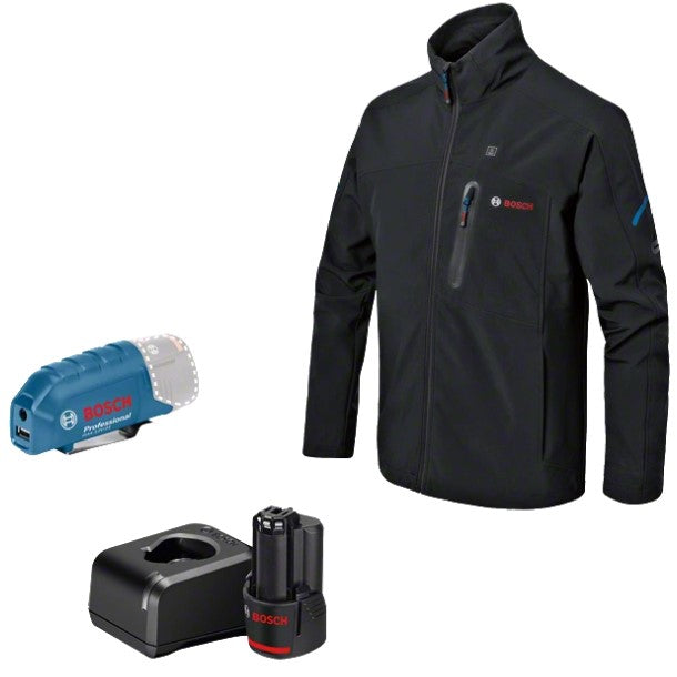 Bosch azul ghj 12+18v xa | chaqueta calefactora 3xl | 1 batería de 2,0 ah + cargador 06188000g2