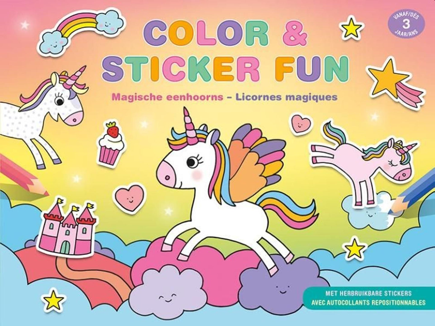 Deltas color sticker fun - magische eenhoorns