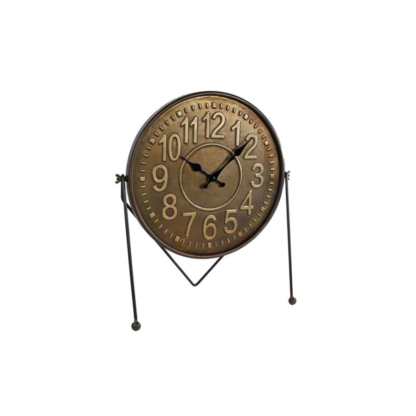 Cozydecor reloj leo negro oro metal 39x18x45cm