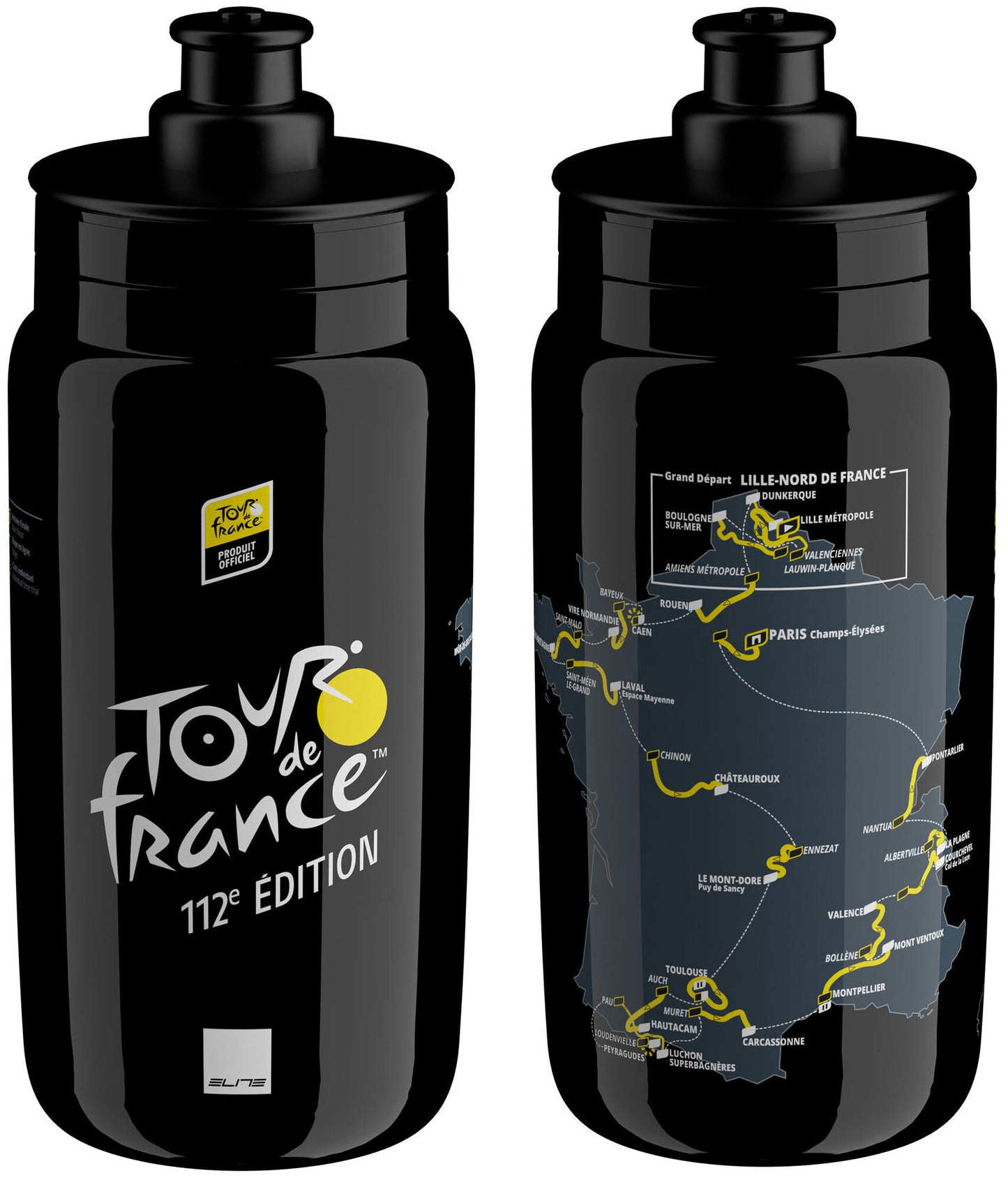Botella de agua Elite Fly Tour de Francia Trinkfl. volar tour de francia negro 550ml