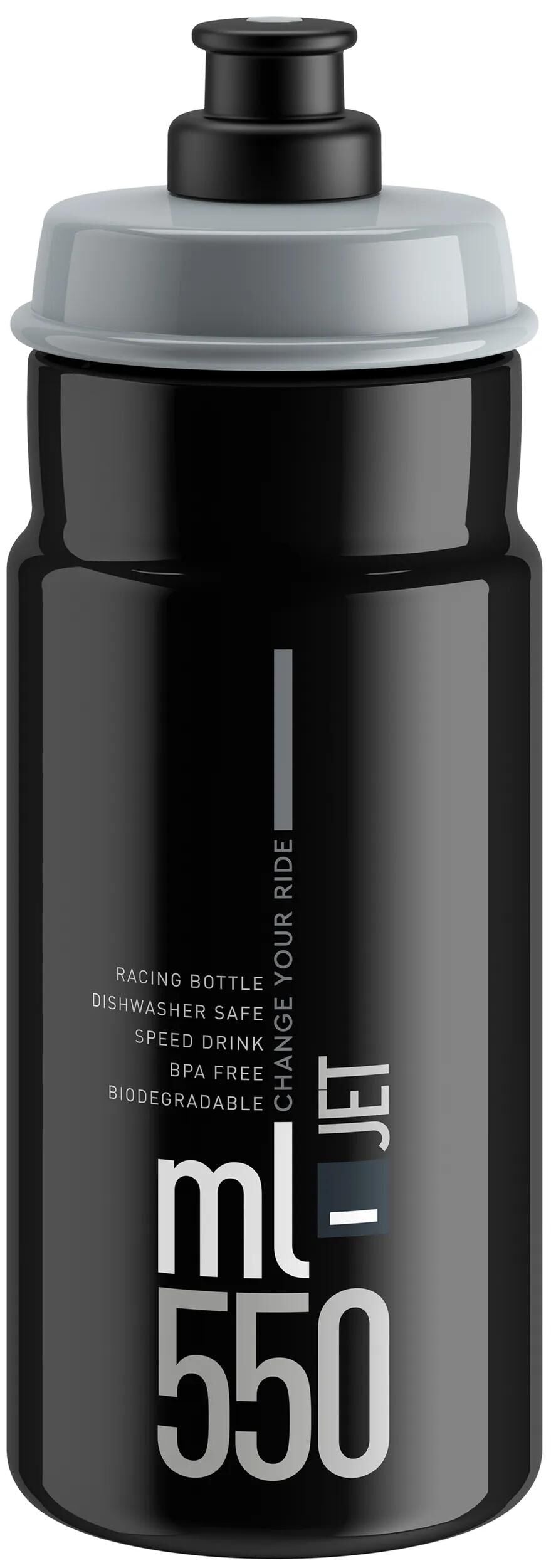 Bidón Elite jet plus bidón jet plus 550ml negro gris