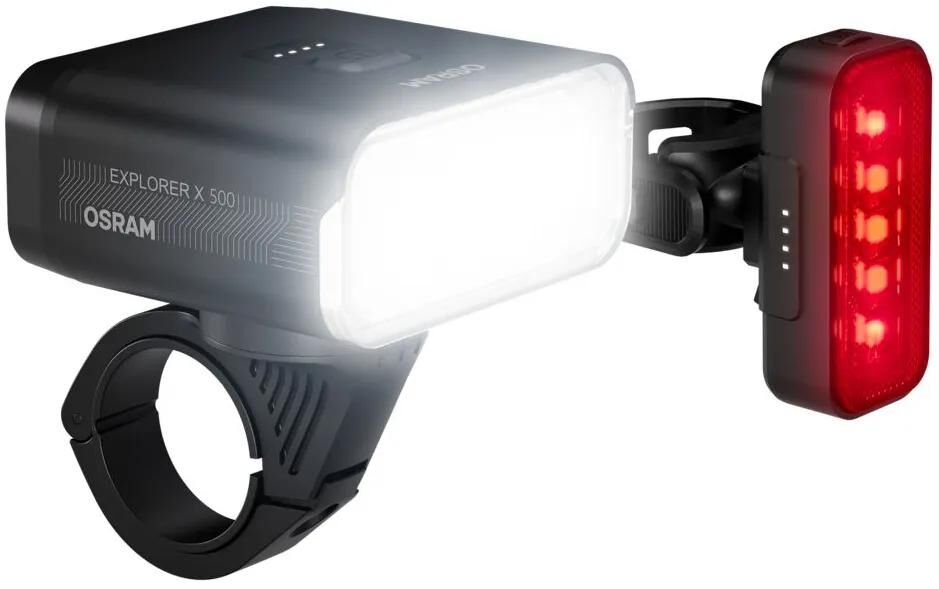Set luci Osram leds bike explorer x 500 set fari ricaricabili ledsbike explorer x 500