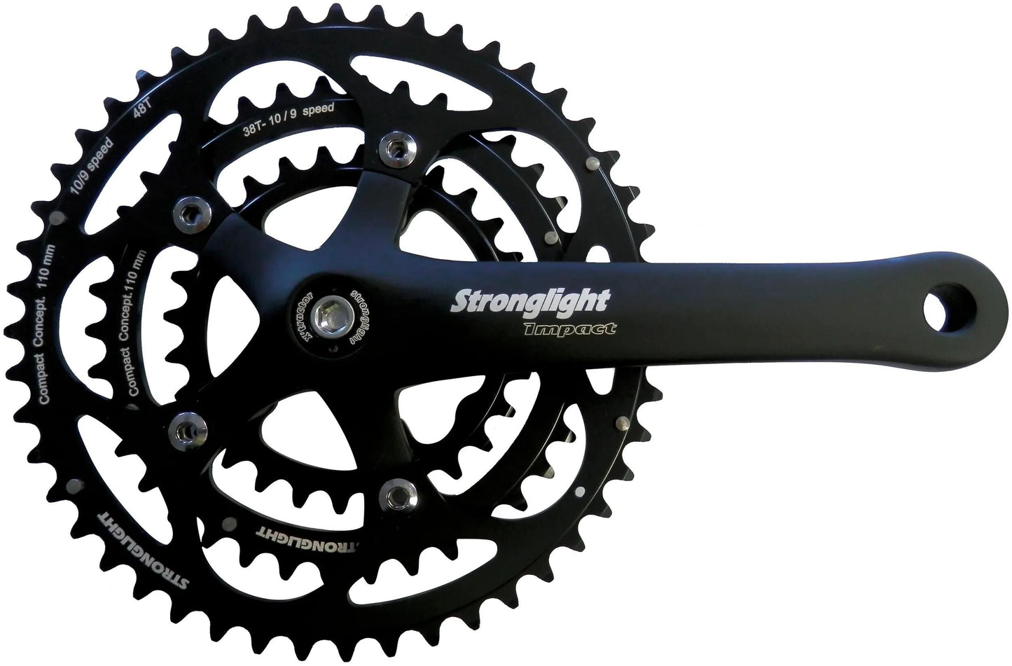 Stronglight Cranket Strongl. Impatto 28 38 48t nero