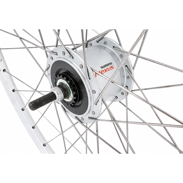 Rueda delantera Shimano 28 x 1 4'' llanta aluminio zac 2000 - dinamo de buje dh-c6000-3n - freno de rodillo - plata