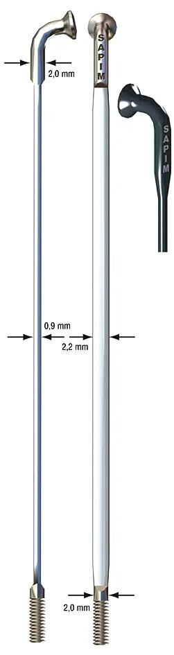 Sapim messerspeiche cx-ray aero blade spoke cx-ray sst 2x284mm sil.