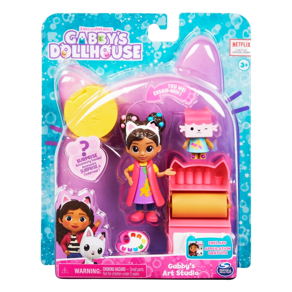 La casa de muñecas de Gabby. El estudio de arte de la casa de muñecas de Gabby.