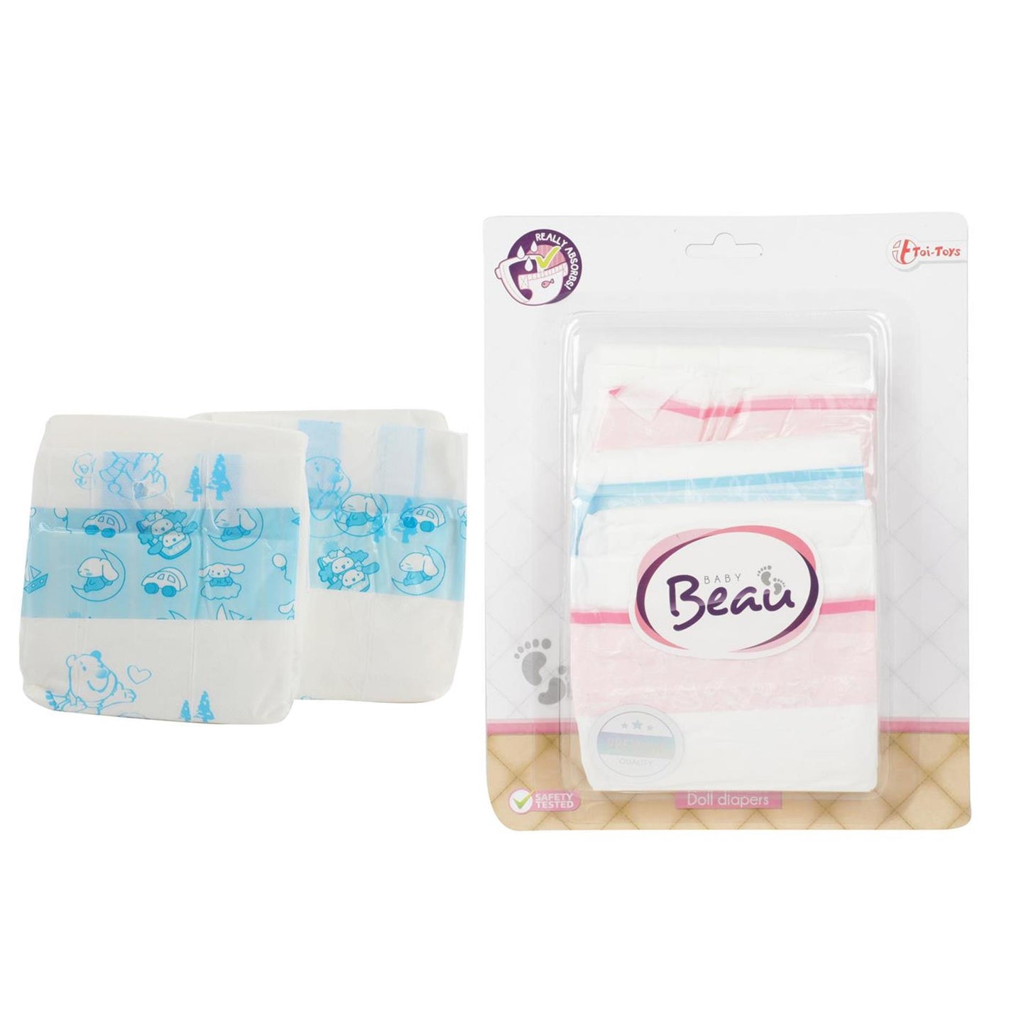 Toi-toys beau pañales para muñeco bebé 3uds
