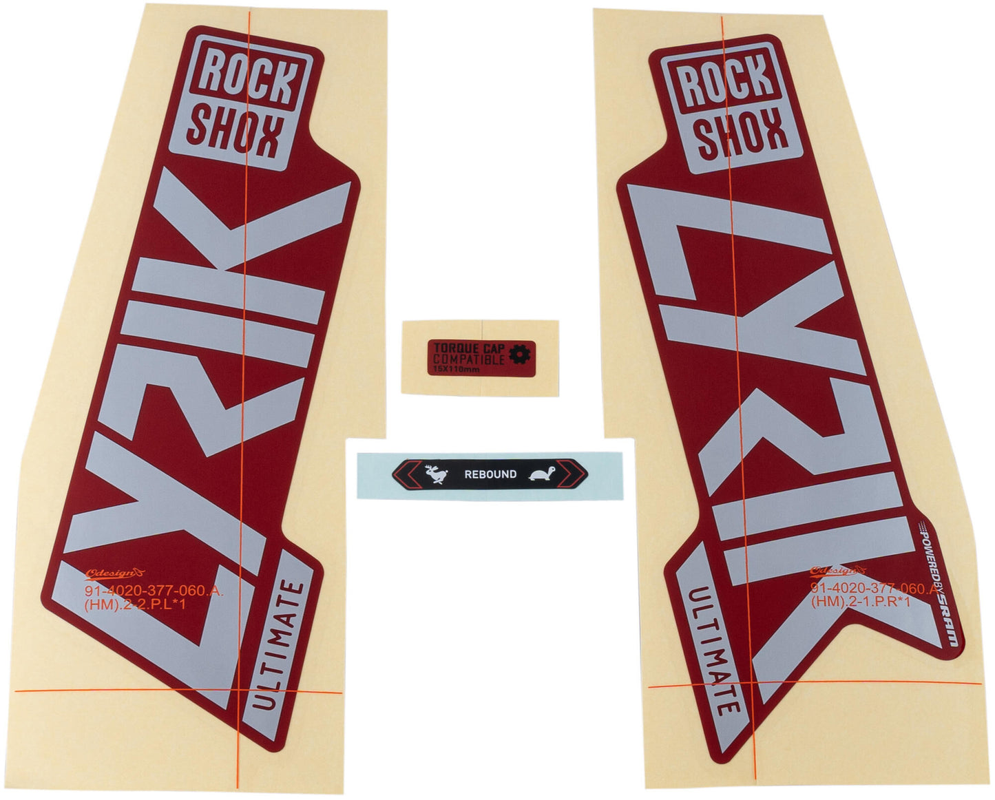 Rockshox Decal set RS Lyrik Ult. Plata