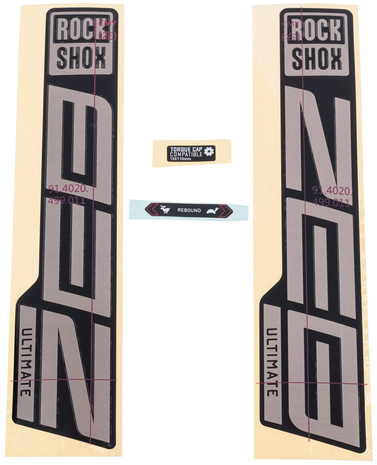 Rockshox Decal Set Rs Zeb Ult. Argento