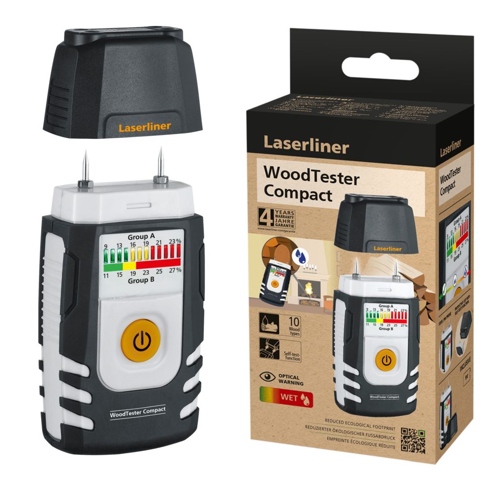 Medidor de humedad de madera compacto Laserliner woodtester - 082.004e