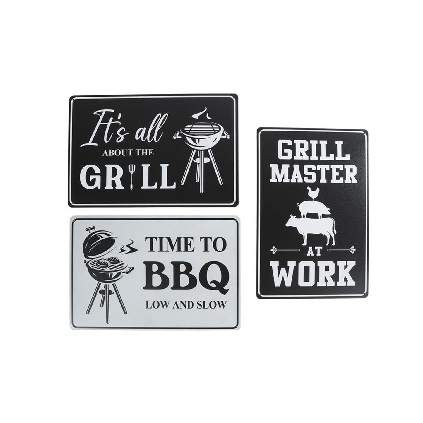 Placa de pared BBQ Grill 3 Surorti Metal 20x30x0.02 cm