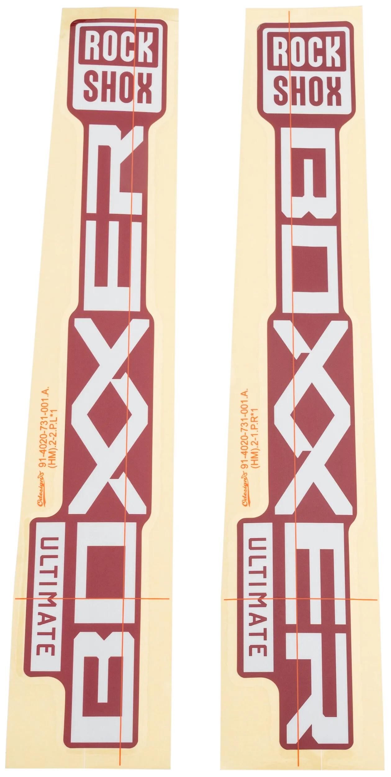 Rockshox Decal Set RS White 27 29 con blanco 38 mm