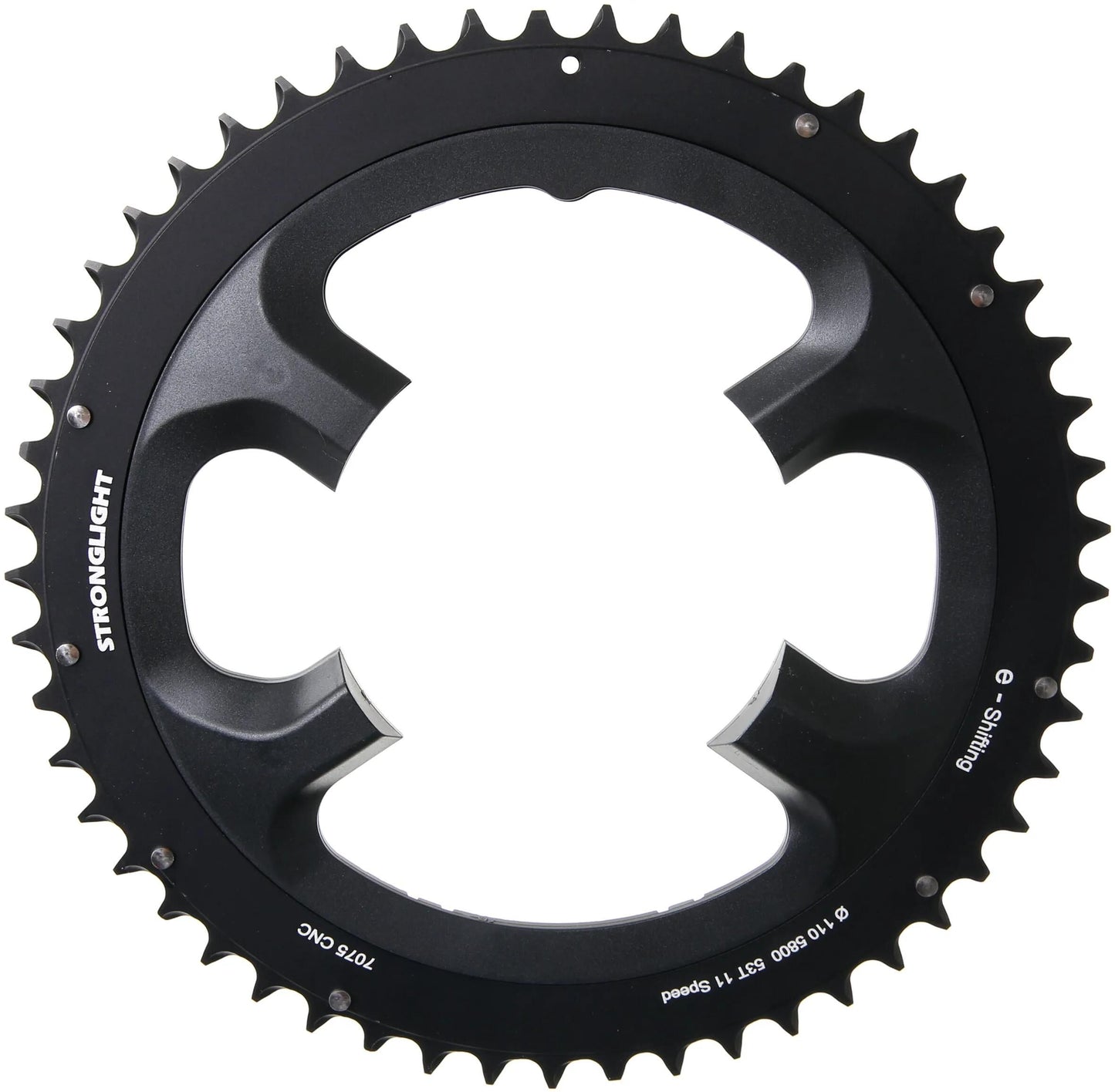 Anello a catena forte. 53t ALU NERO