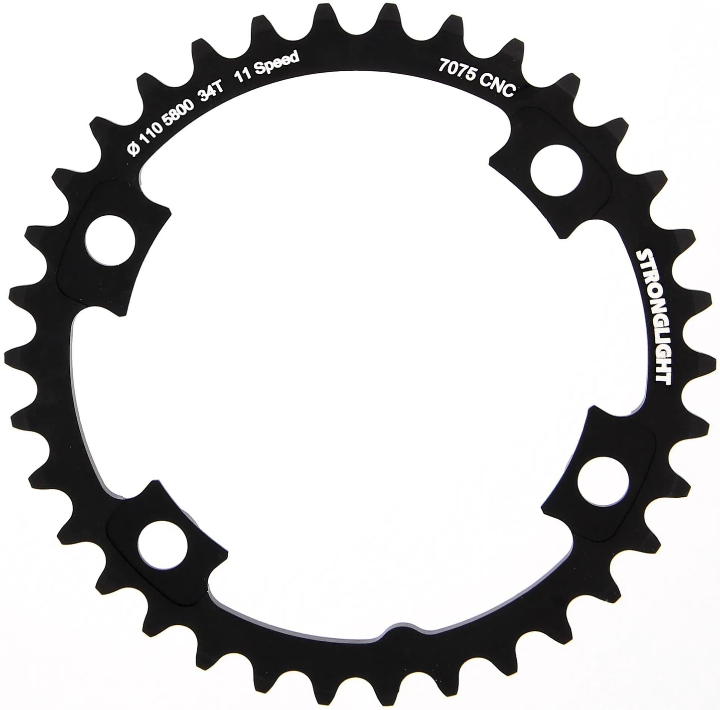 Anello a catena forte. 34t interiore alu nero