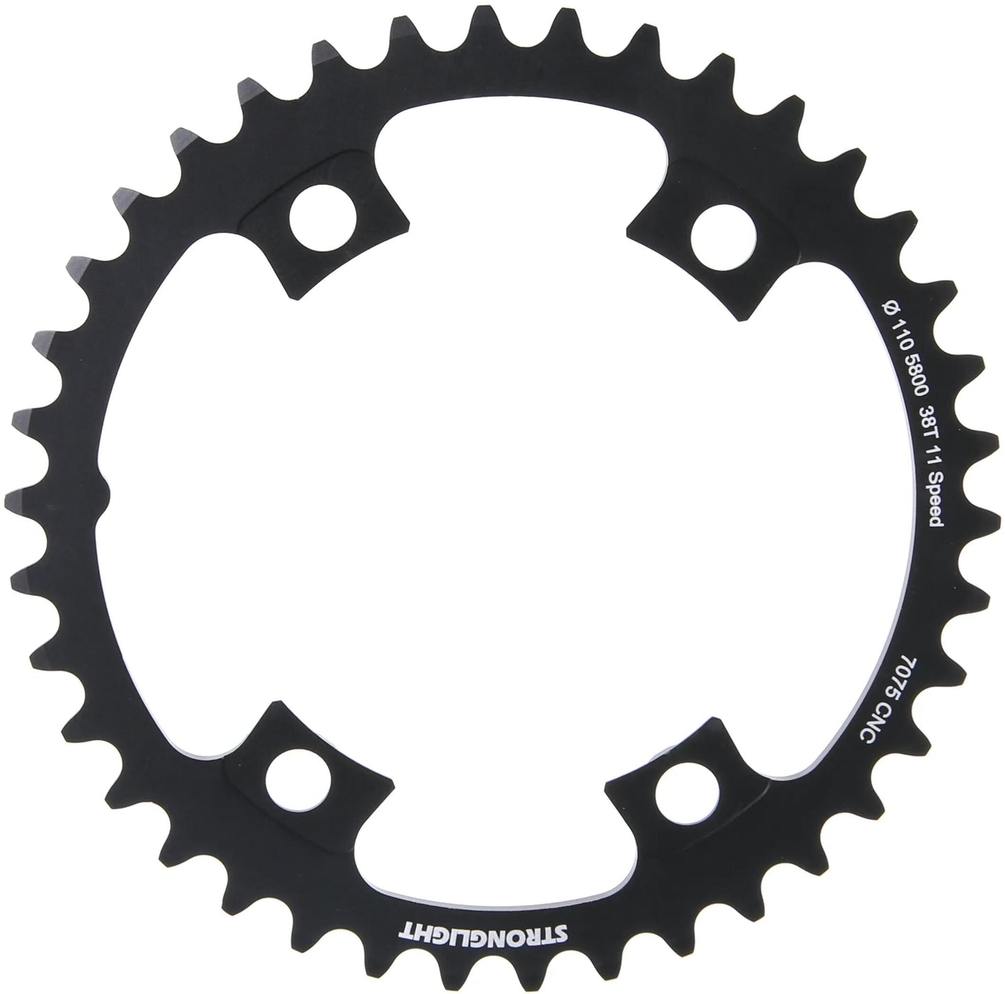 Anello a catena forte. 38t interiore alu nero