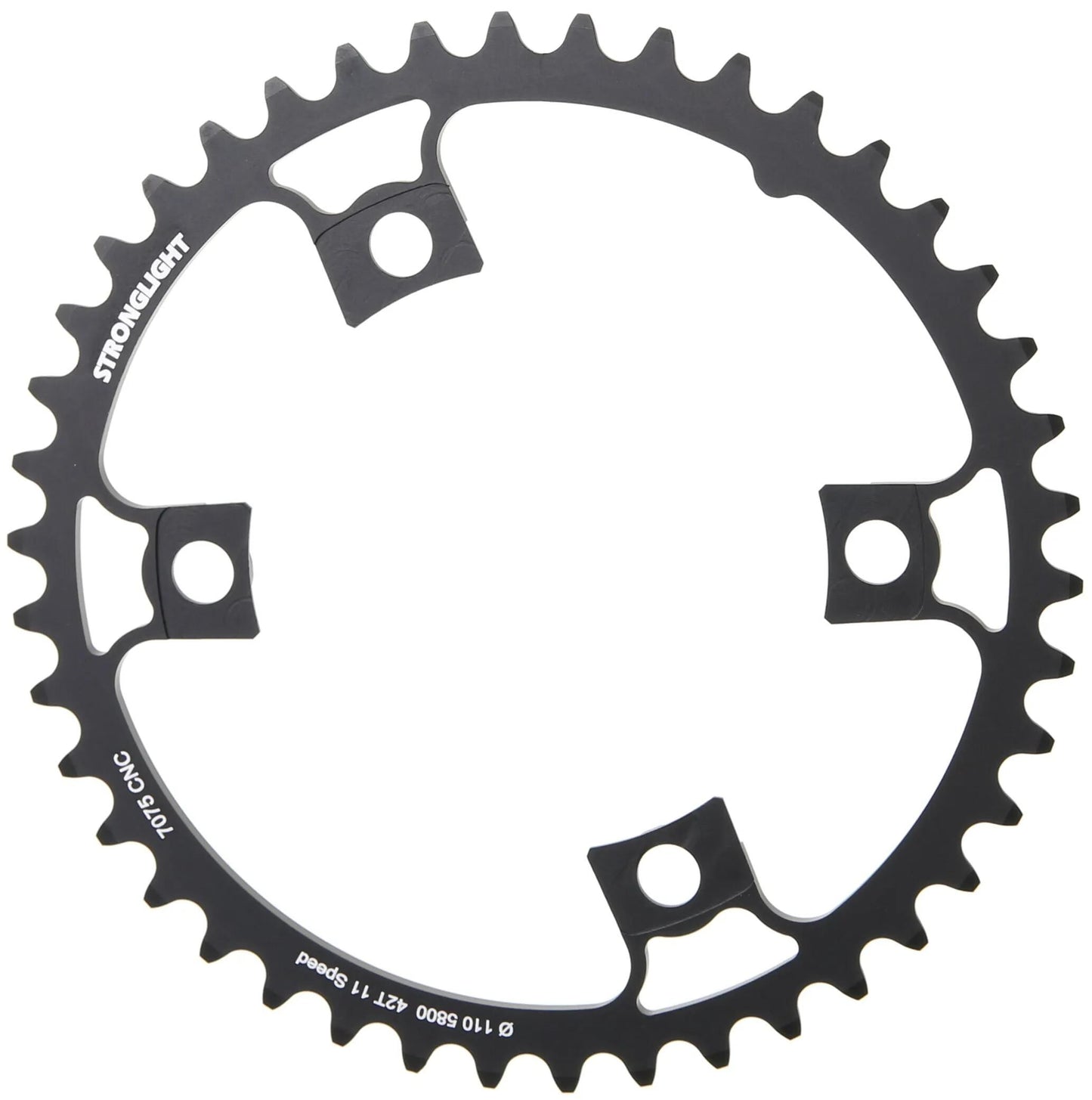 Anello a catena forte. 42t interiore alu nero