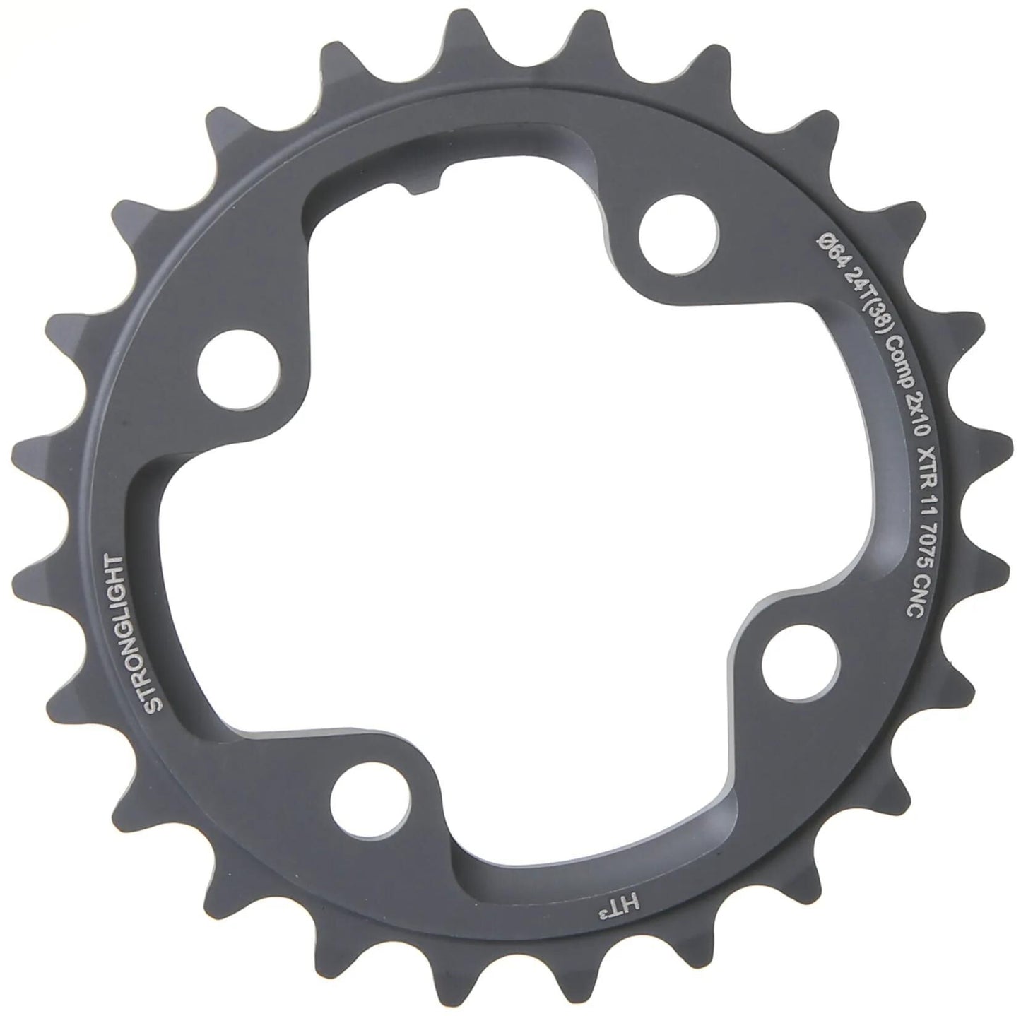 Corona Stronglight MTB HT3 mod. 17 anelli per catena robusti. ht3 24t interno alluminio nero