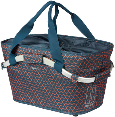 Basil Bicycle Basket Flair Trasporta tutto il cesto posteriore con mik fissaggio 38 x 21 x 27 cm blu navy