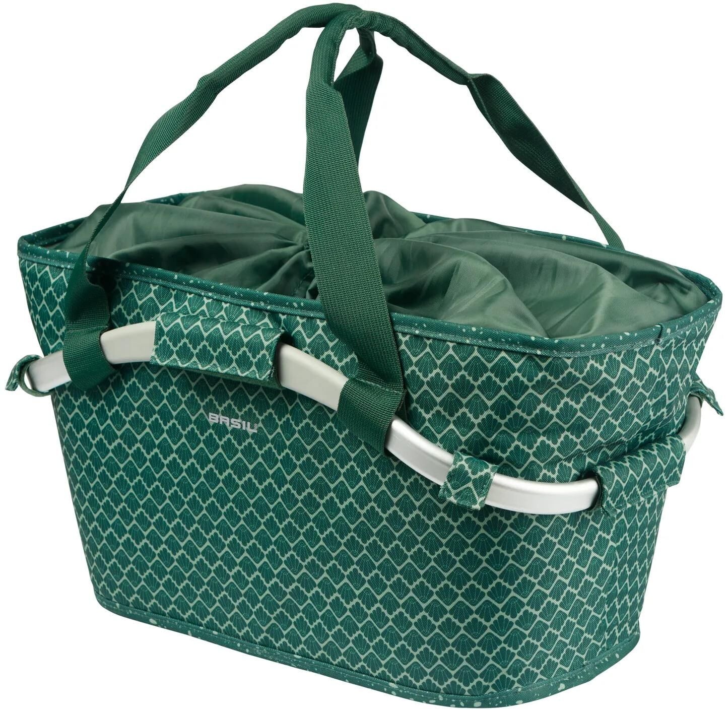 Basil Bicicleta de cesta de bicicleta transporta toda la canasta trasera con mik fijando 38 x 21 x 27 cm verde