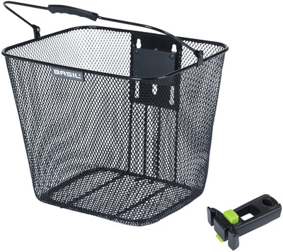 Basil Bicycle Basket Bilbao KF Fissaggio incluso il supporto del gambo 26 x 22 x 27 cm nero