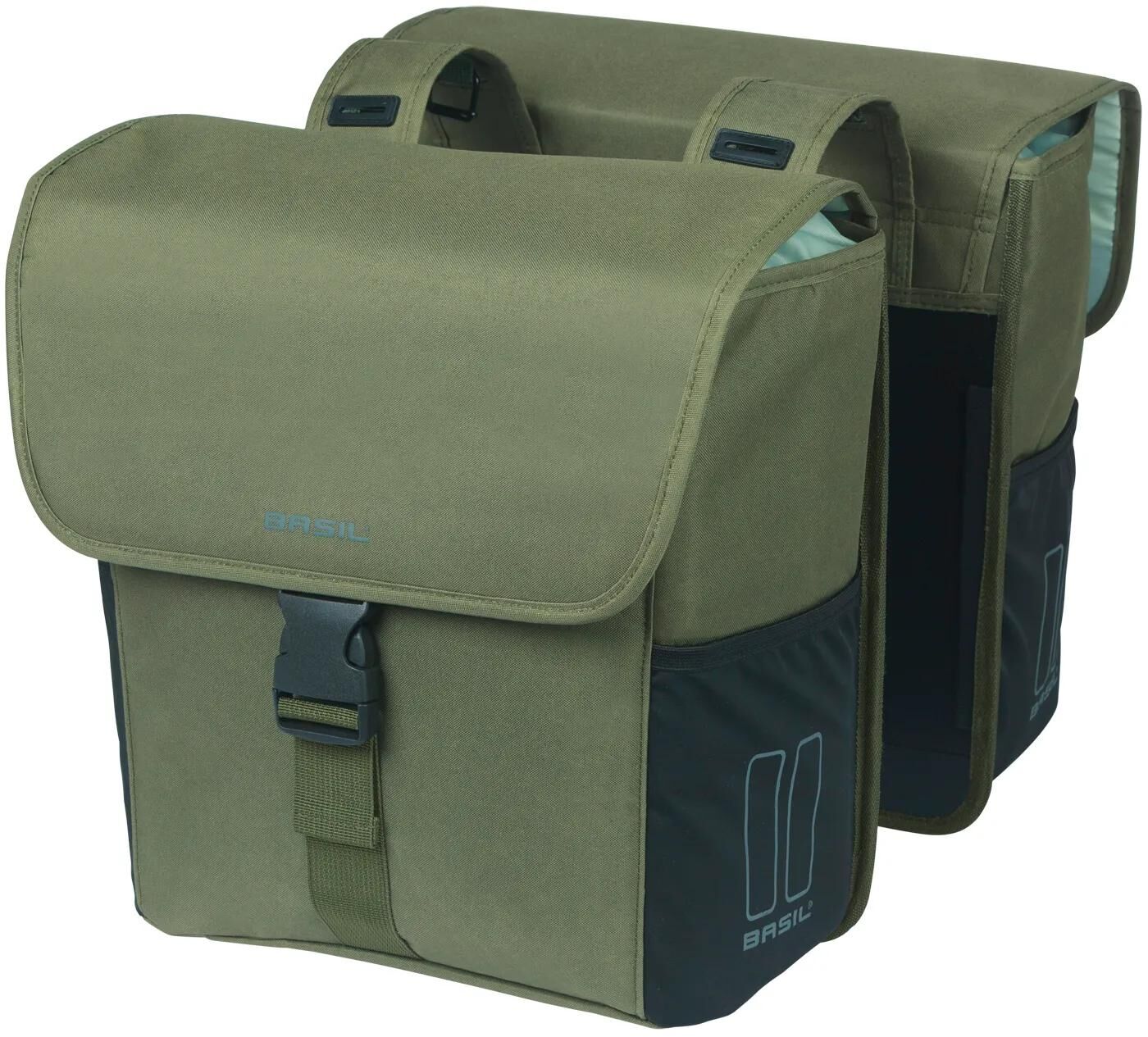 Basil Bolsa de bicicleta doble GO 32 litros 14 x 27 x 31 cm de verde oscuro