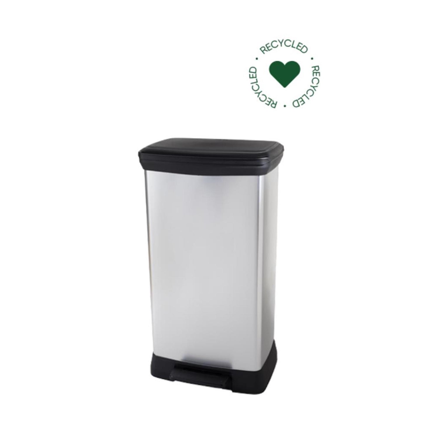 Curver decobin duo prullenbak - 23l+23l - rechthoekig - metallic