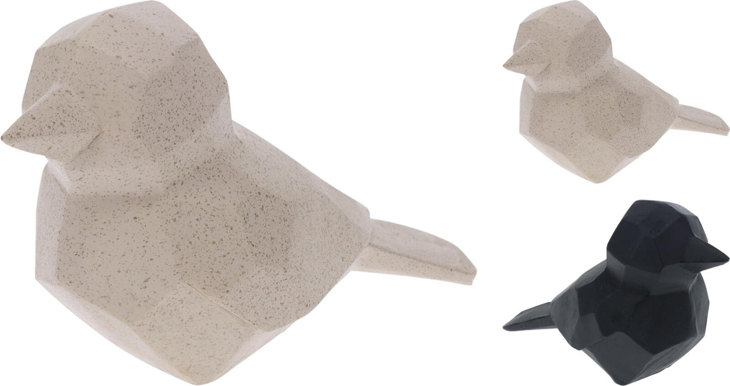 Uccello per lo styling della casa in polystone geometrico 19x9x12 cm