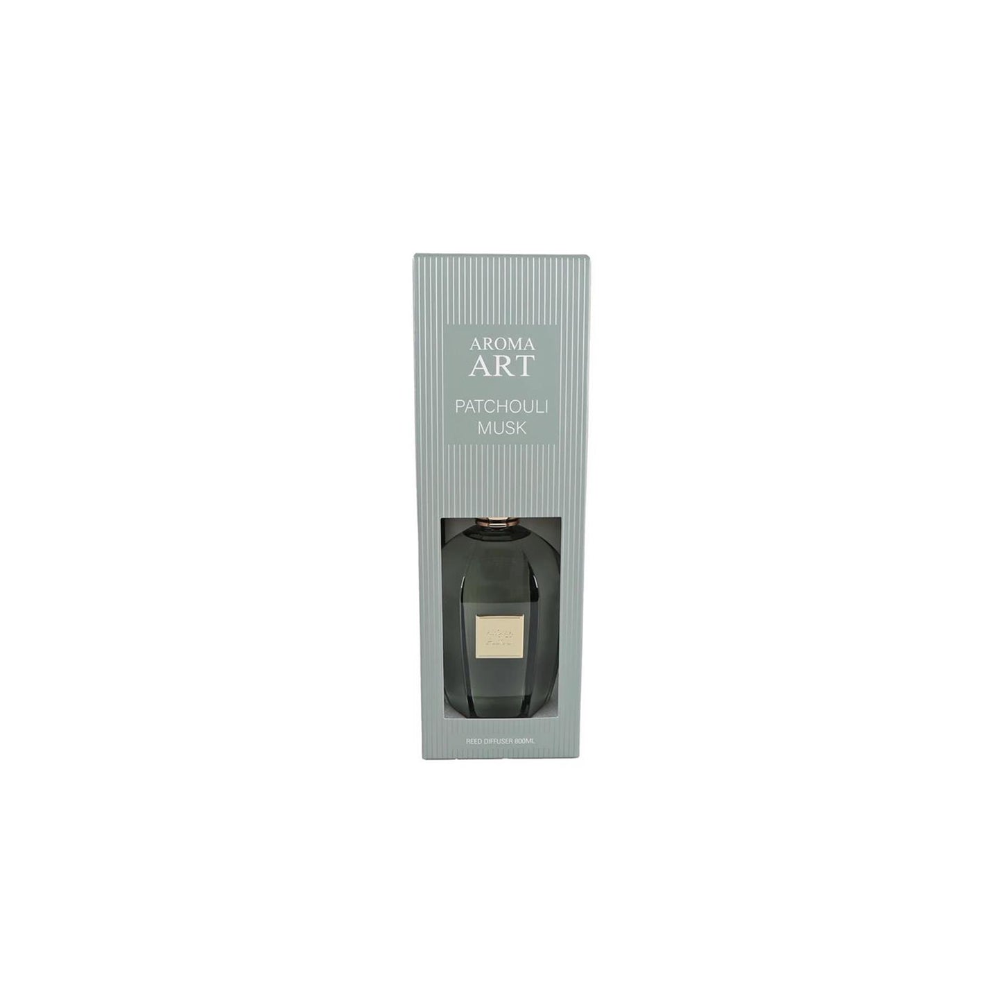 Geurverspreider aroma art patchouli musk 800ml groen glas 12x12x39cm