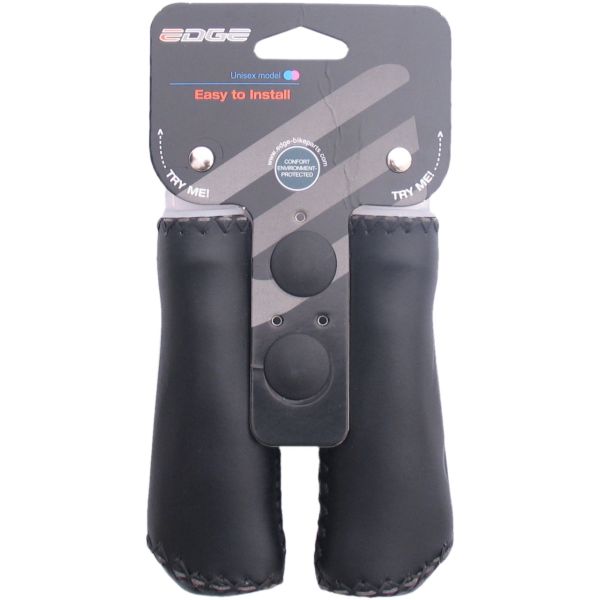 La agarre de cuero de borde - Juego de mango de cuero ergonómico - 135 mm - Negro