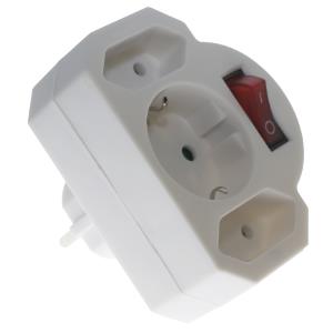 Adattatore spina Enzo 2xeuro 1x ra plus interruttore 6140895