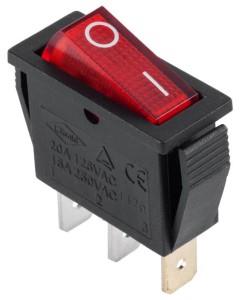 Interruptor basculante Enzo 1p on-off negro rojo iluminado 7430720